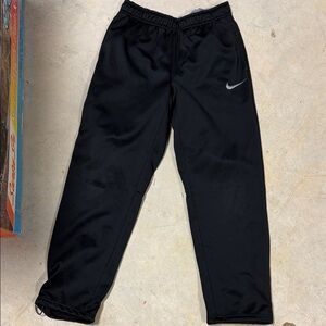 Nike Kids Black Track Pants with Silver Swoosh